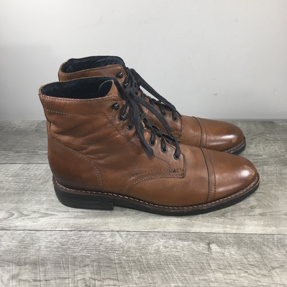 Thursday Boots Captain Everyday Lace Chukka Brandy Leather Men Cap Toe Boots 11
